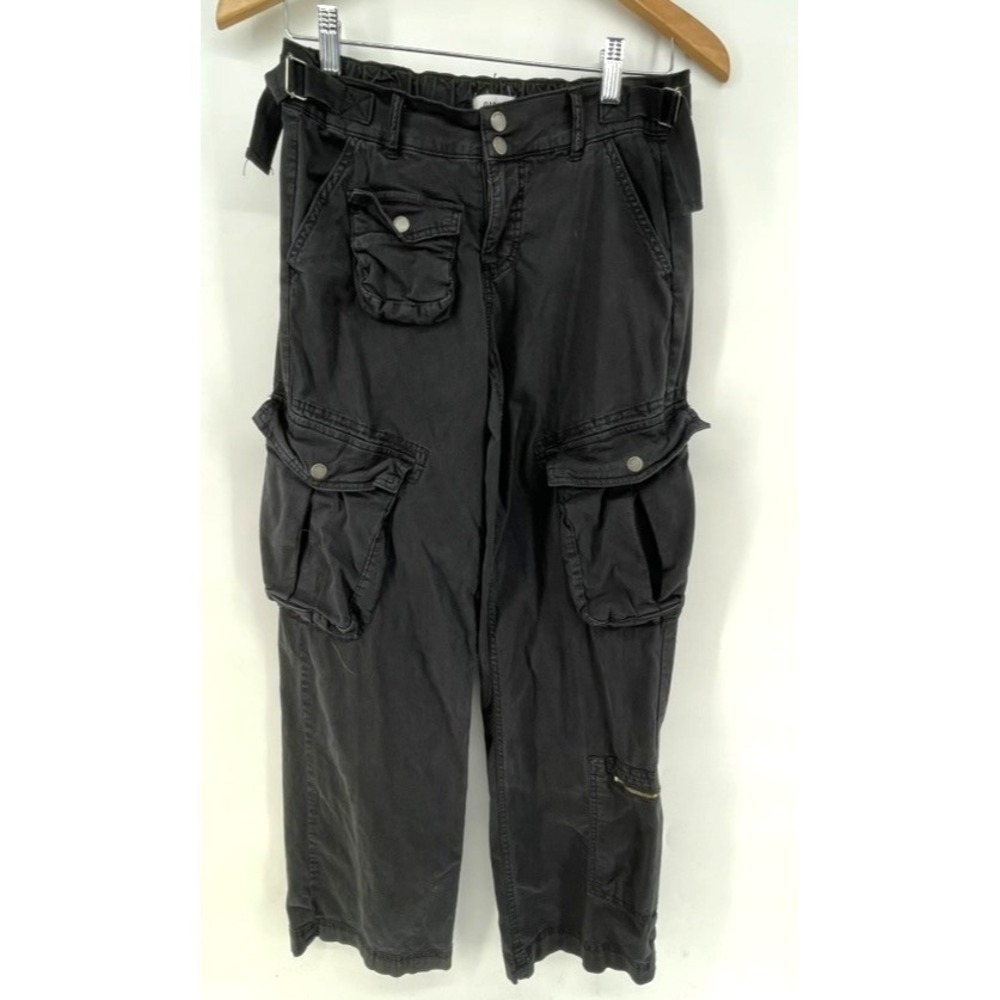 Garage Cargo Pants Women Junior XS Black Baggy Skater Grunge Buckle 28W x 31L